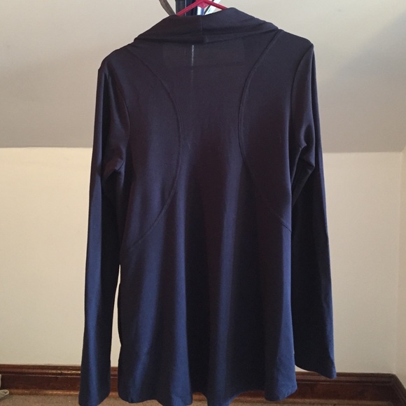 🩶5/$30 Stitchfix Market & Spruce Navy Blue Asymmetrical Zip Cardigan Size Small - Picture 3 of 3
